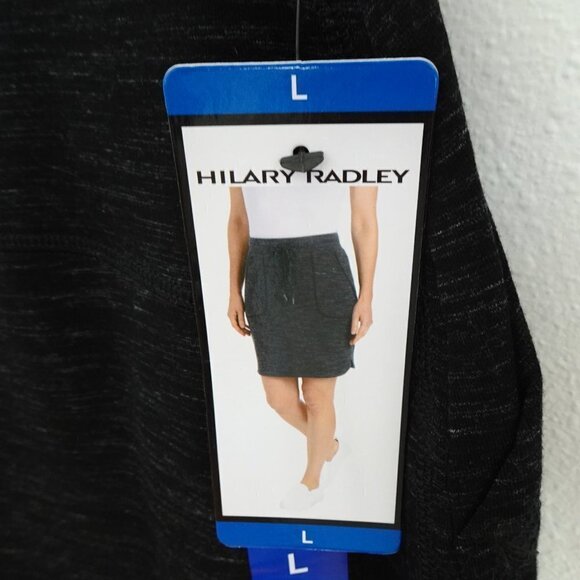 Hilary Radley Knit Skirt Size L Heather Black NEW Stretch Pull On - Picture 5 of 6